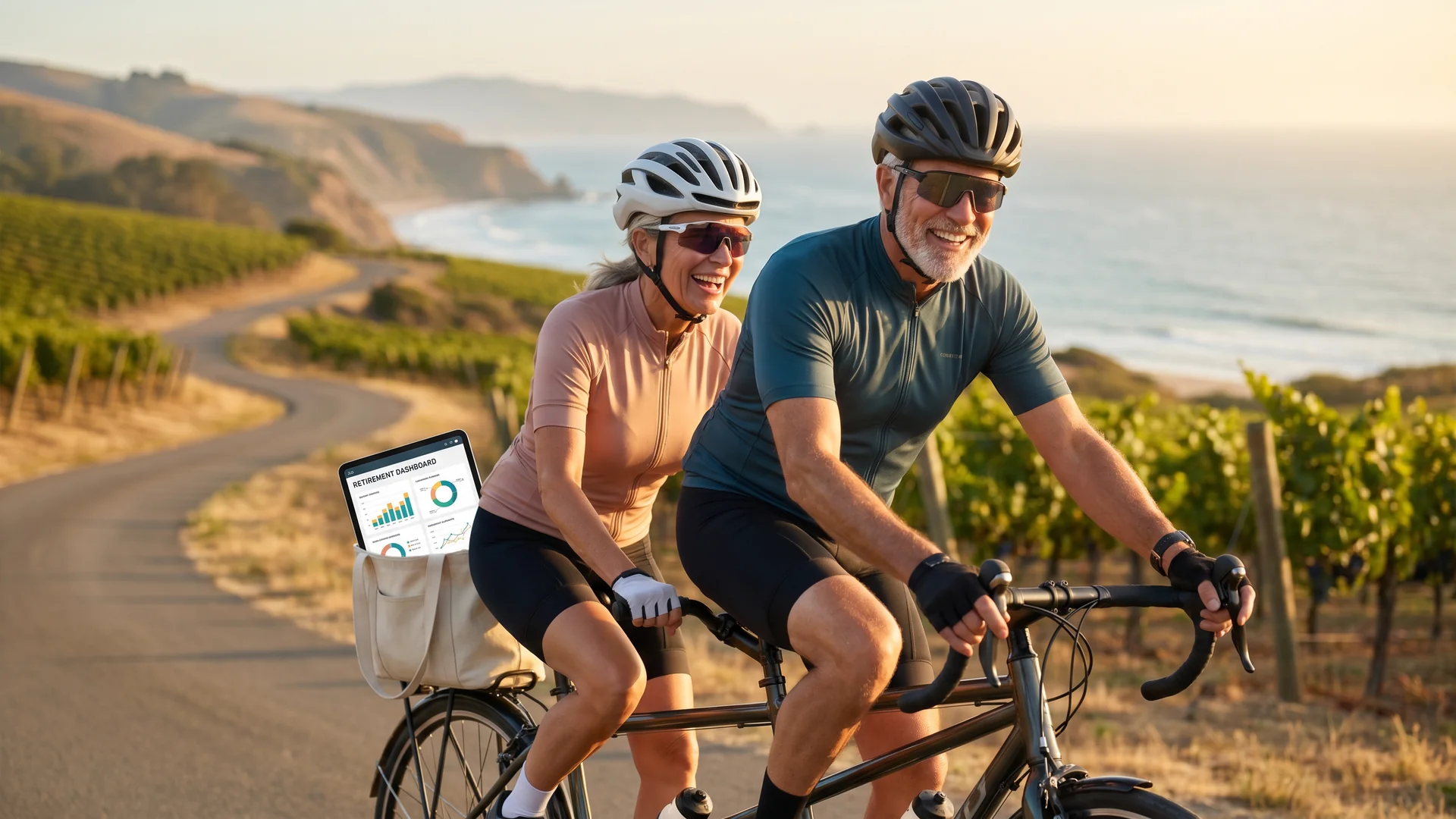 California couple enjoying active outdoor retirement lifestyle